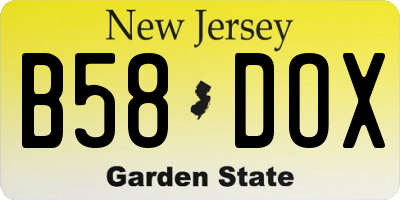 NJ license plate B58DOX