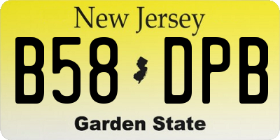 NJ license plate B58DPB