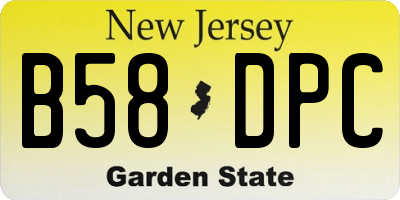 NJ license plate B58DPC