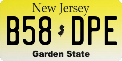 NJ license plate B58DPE