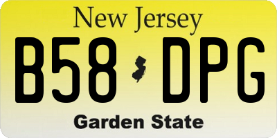 NJ license plate B58DPG