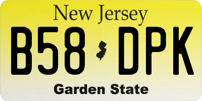 NJ license plate B58DPK