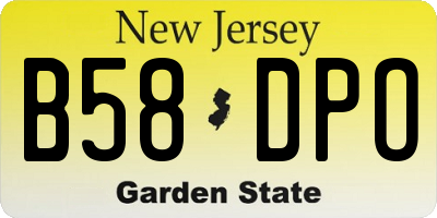 NJ license plate B58DPO