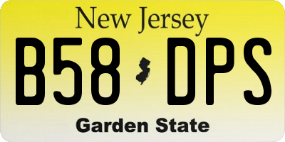 NJ license plate B58DPS