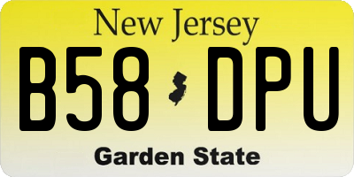 NJ license plate B58DPU