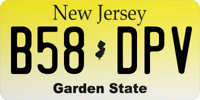 NJ license plate B58DPV
