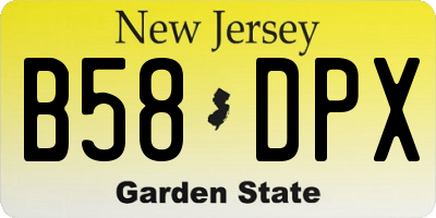NJ license plate B58DPX