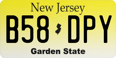 NJ license plate B58DPY