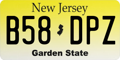 NJ license plate B58DPZ