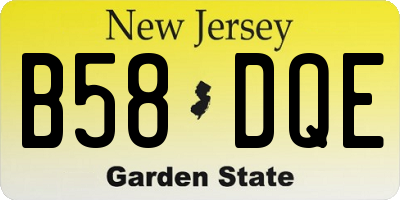 NJ license plate B58DQE