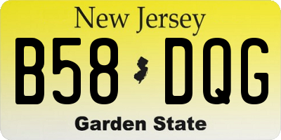 NJ license plate B58DQG
