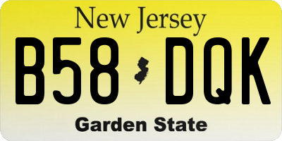 NJ license plate B58DQK