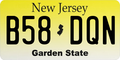 NJ license plate B58DQN