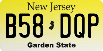 NJ license plate B58DQP