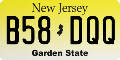 NJ license plate B58DQQ