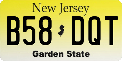 NJ license plate B58DQT