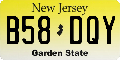 NJ license plate B58DQY