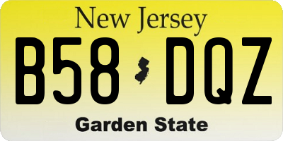 NJ license plate B58DQZ