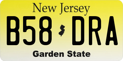 NJ license plate B58DRA