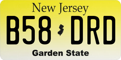 NJ license plate B58DRD