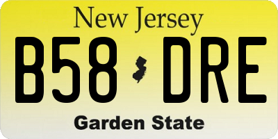 NJ license plate B58DRE
