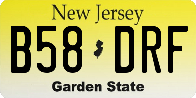 NJ license plate B58DRF