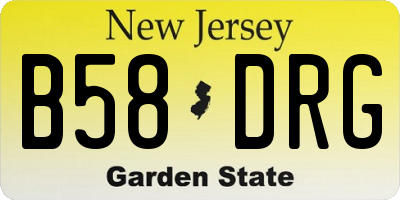 NJ license plate B58DRG
