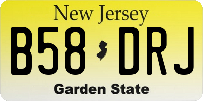 NJ license plate B58DRJ