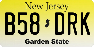 NJ license plate B58DRK