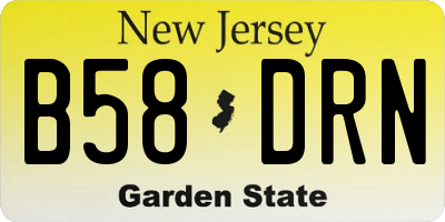 NJ license plate B58DRN