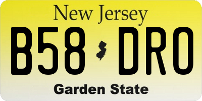NJ license plate B58DRO