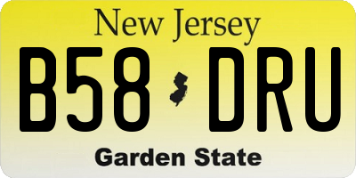 NJ license plate B58DRU