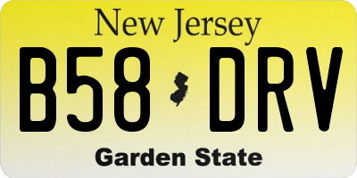 NJ license plate B58DRV