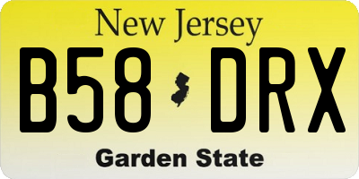 NJ license plate B58DRX