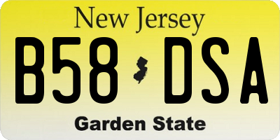 NJ license plate B58DSA