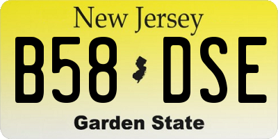 NJ license plate B58DSE
