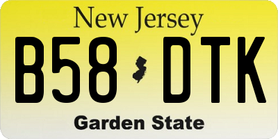 NJ license plate B58DTK