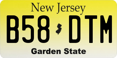 NJ license plate B58DTM