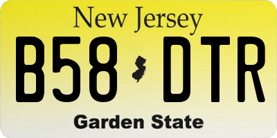 NJ license plate B58DTR