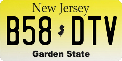 NJ license plate B58DTV