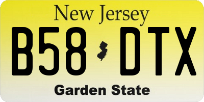 NJ license plate B58DTX