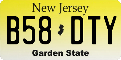 NJ license plate B58DTY