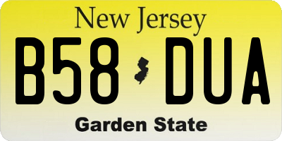 NJ license plate B58DUA