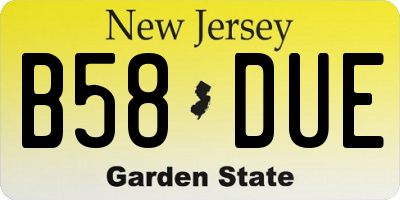 NJ license plate B58DUE