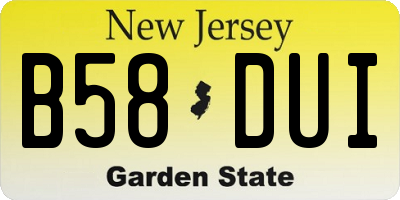 NJ license plate B58DUI