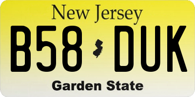 NJ license plate B58DUK