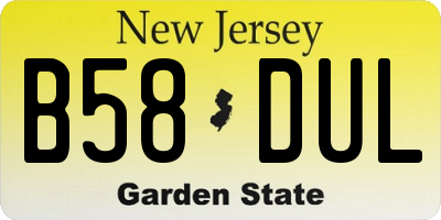 NJ license plate B58DUL