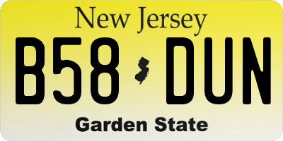 NJ license plate B58DUN