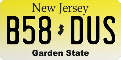 NJ license plate B58DUS