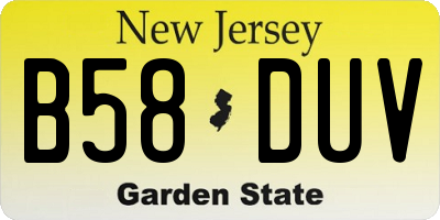 NJ license plate B58DUV